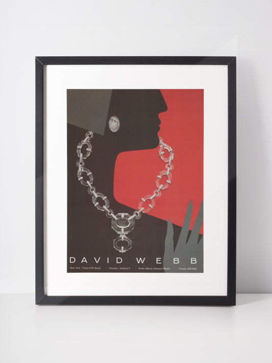 DAVID WEBB 1985 Vintage Print Advertisement Jewelry 1980s Magazine Ad