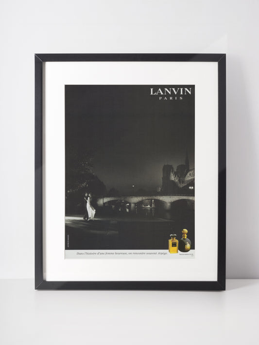 LANVIN 1985 Vintage Print Advertisement Perfume Parfum Magazine Ad