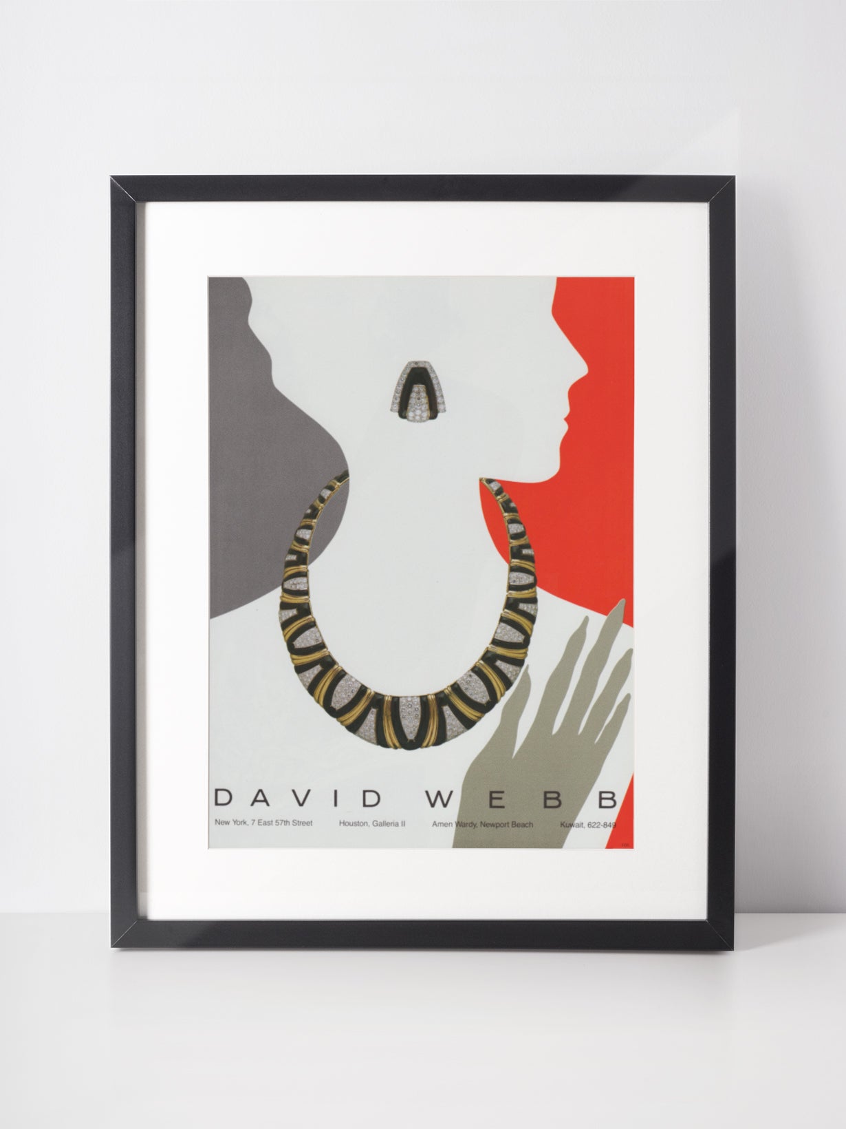 DAVID WEBB 1986 Vintage Print Advertisement Jewelry 1980s Magazine Ad