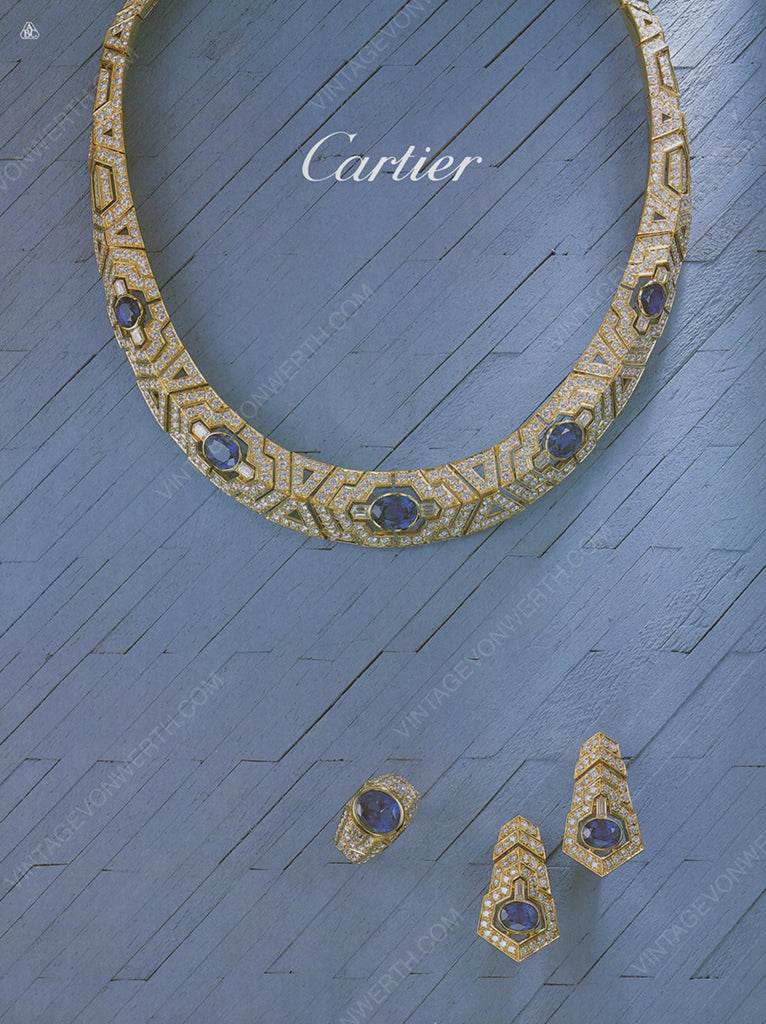 CARTIER 1986 Vintage Print Advertisement Jewelry 1980s Magazine Ad