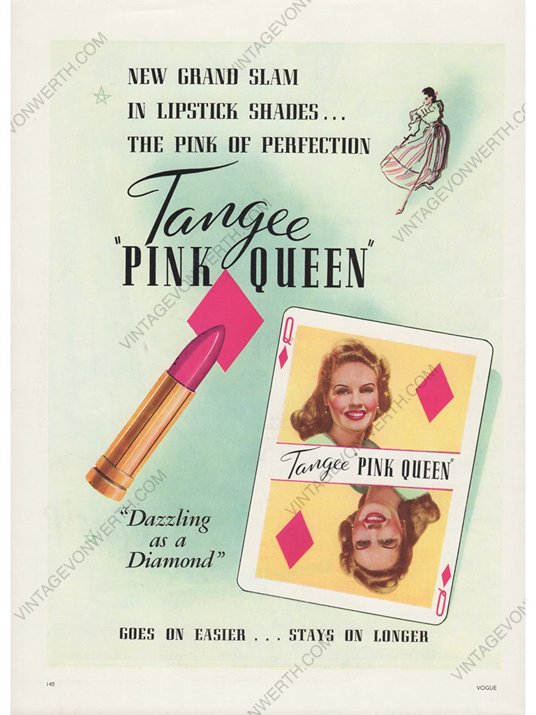 TANGEE 1949 Pink Queen Vintage Print Advertisement Beauty Cosmetics
