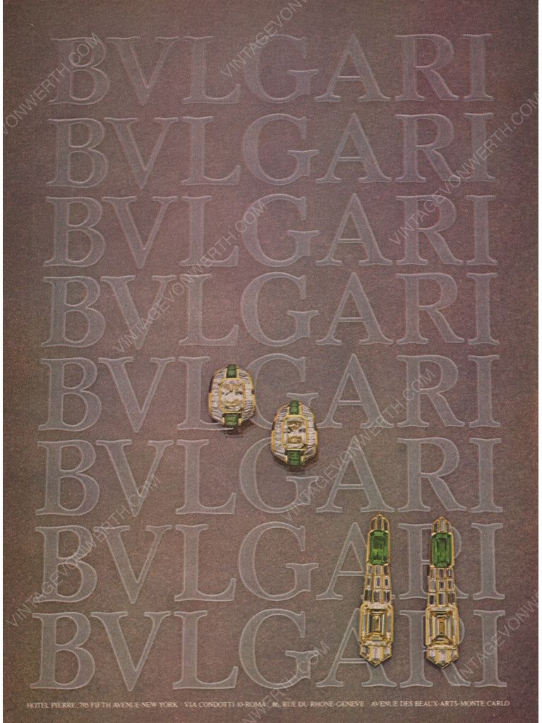 BVLGARI 1978 Vintage Advertisement Bulgari Jewelry
