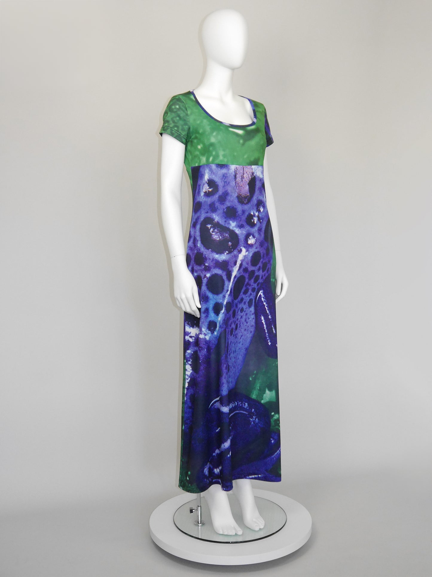 W&LT Walter van Beirendonck Spring 1999 Vintage Frog Print Maxi Dress Size M