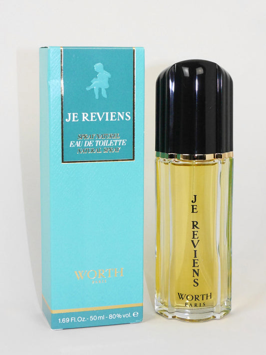 WORTH Je Reviens (1932) 50 ml Eau de Toilette EdT Natural Spray 1980s Vintage Perfume Parfum