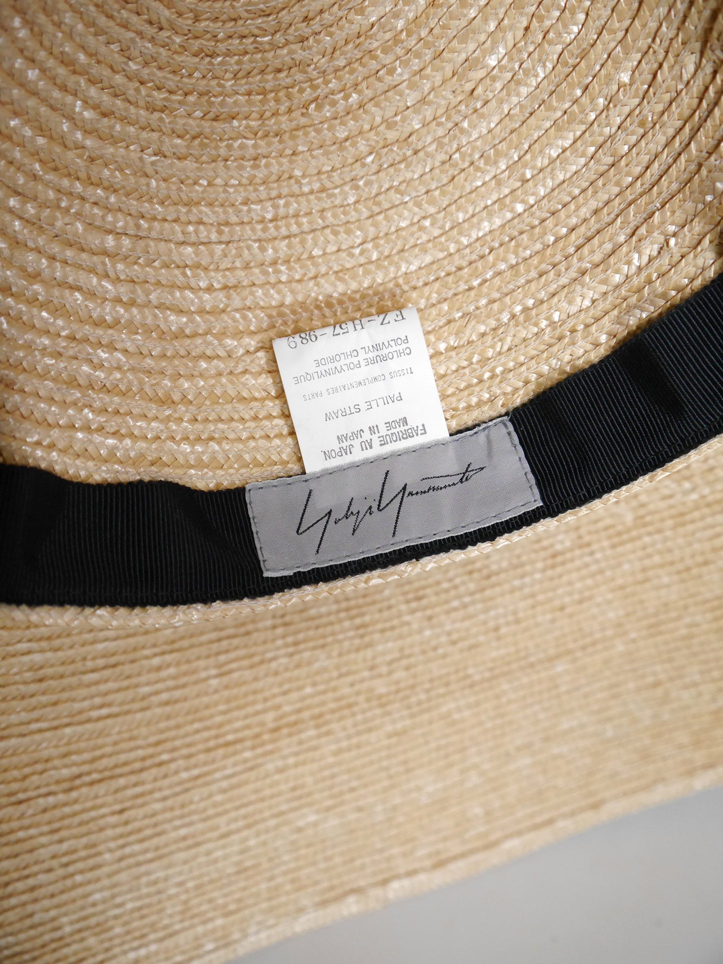 YOHJI YAMAMOTO Spring 2004 Vintage Oversized Straw Hat w/ Vinyl Insert