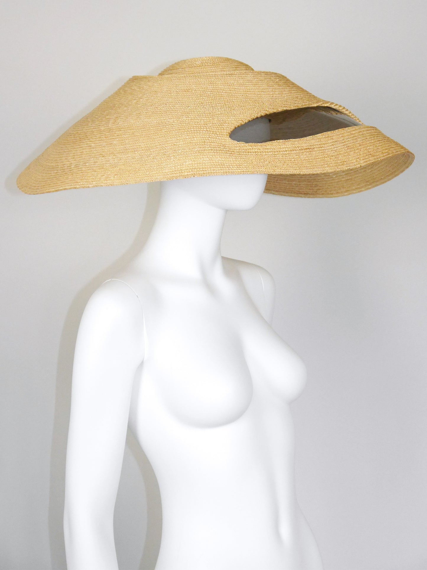 YOHJI YAMAMOTO Spring 2004 Vintage Oversized Straw Hat w/ Vinyl Insert