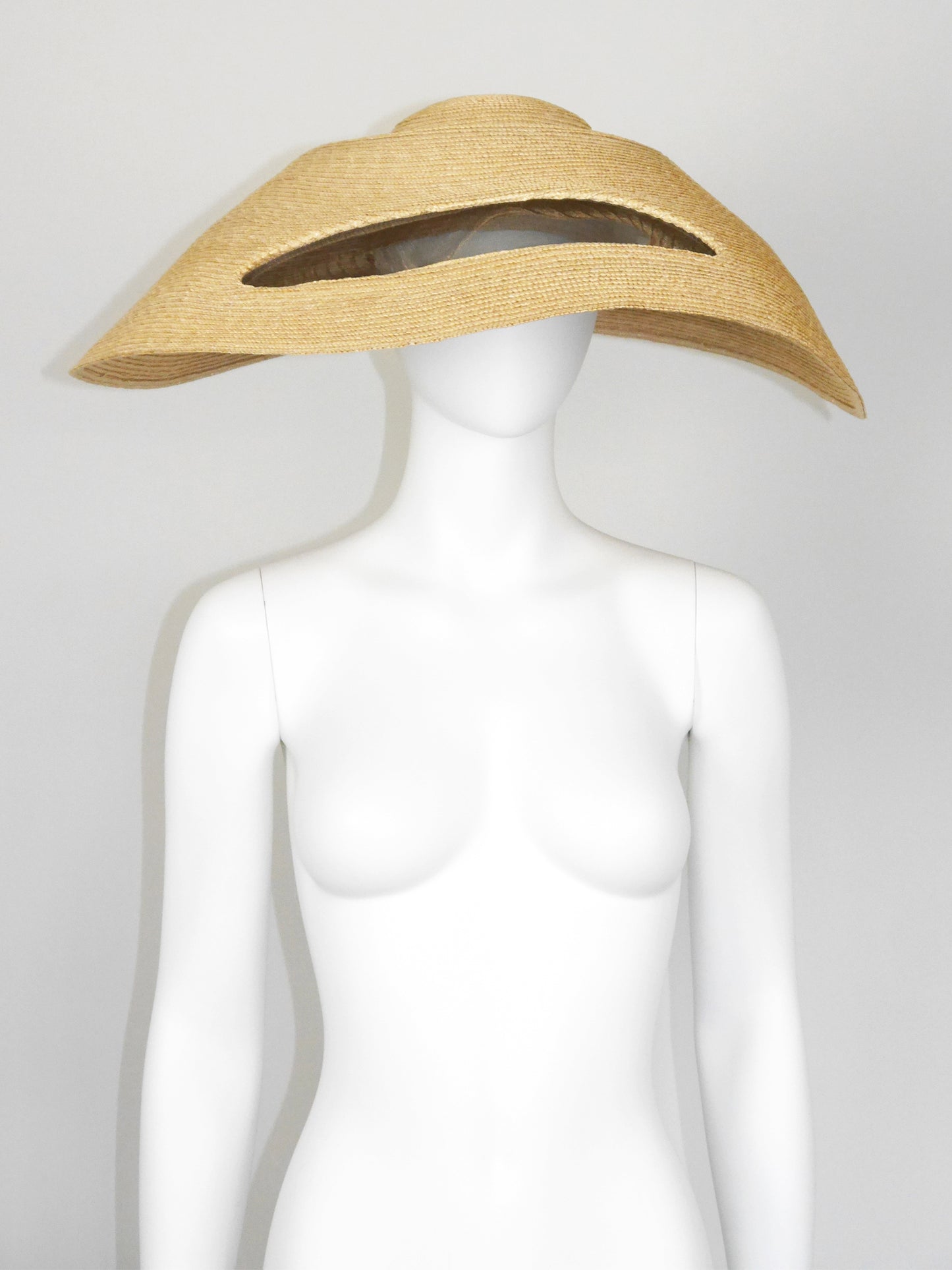 YOHJI YAMAMOTO Spring 2004 Vintage Oversized Straw Hat w/ Vinyl Insert