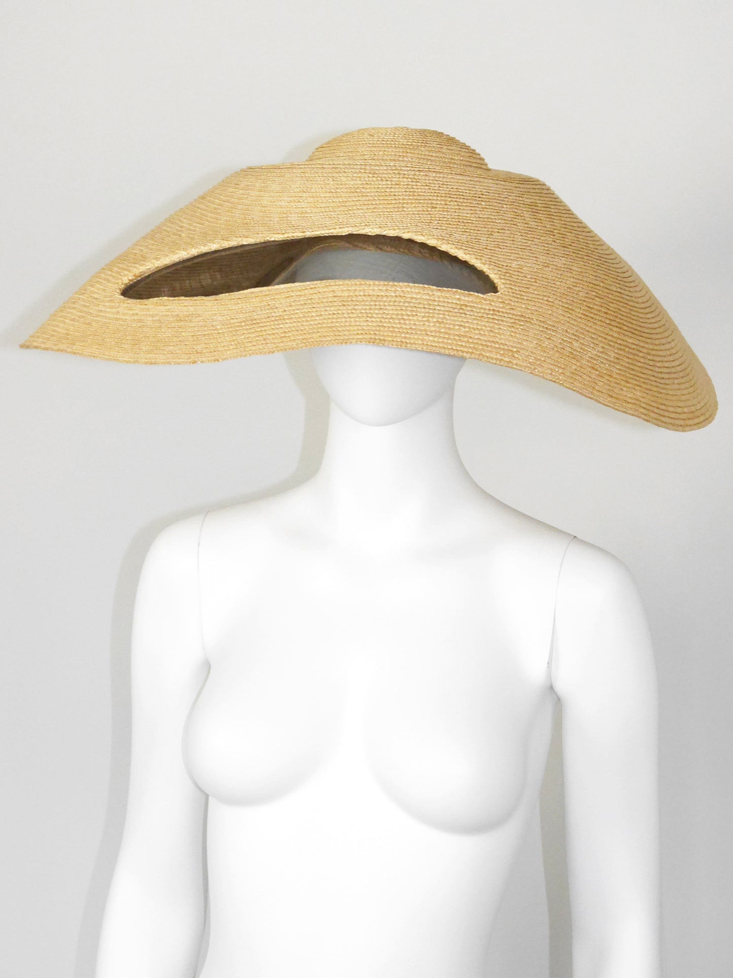 YOHJI YAMAMOTO Spring 2004 Vintage Oversized Straw Hat w/ Vinyl Insert