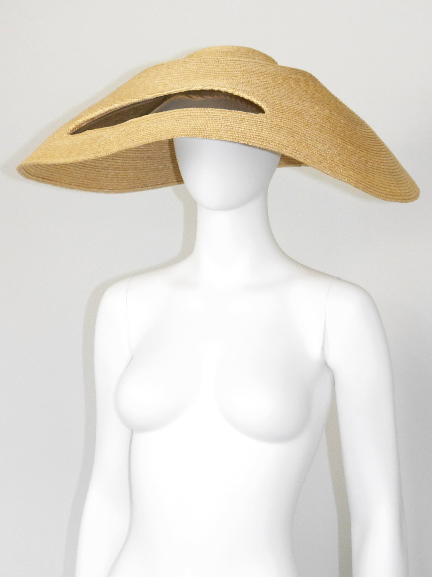 YOHJI YAMAMOTO Spring 2004 Vintage Oversized Straw Hat w/ Vinyl Insert