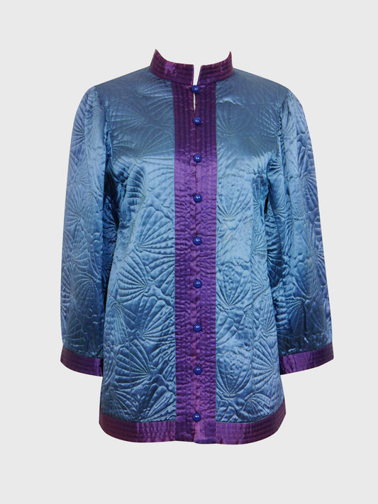 YVES SAINT LAURENT c. 1978 Quilted Silk Jacket