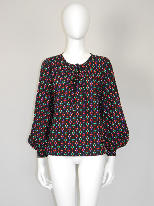 YVES SAINT LAURENT Fall 1976 Russian Collection Vintage Peasant Blouse Size S
