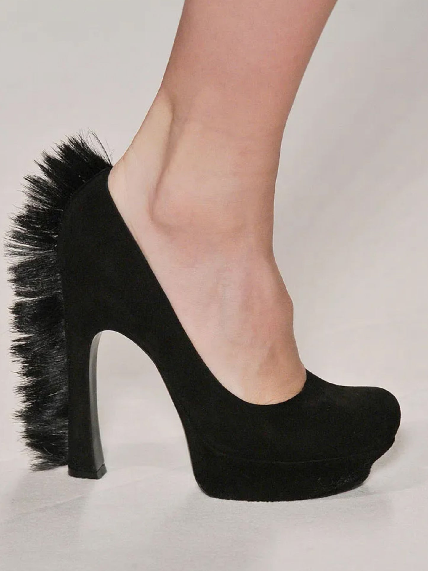 YVES SAINT LAURENT Fall 2010 Vintage Black "Mohawk" Platform Heels Size EU 36.5