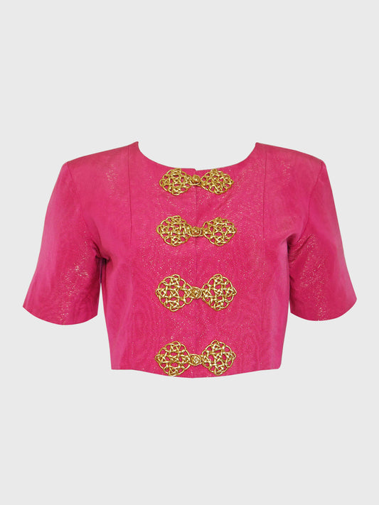 YVES SAINT LAURENT Spring 1993 Vintage Documented Pink Evening Jacket