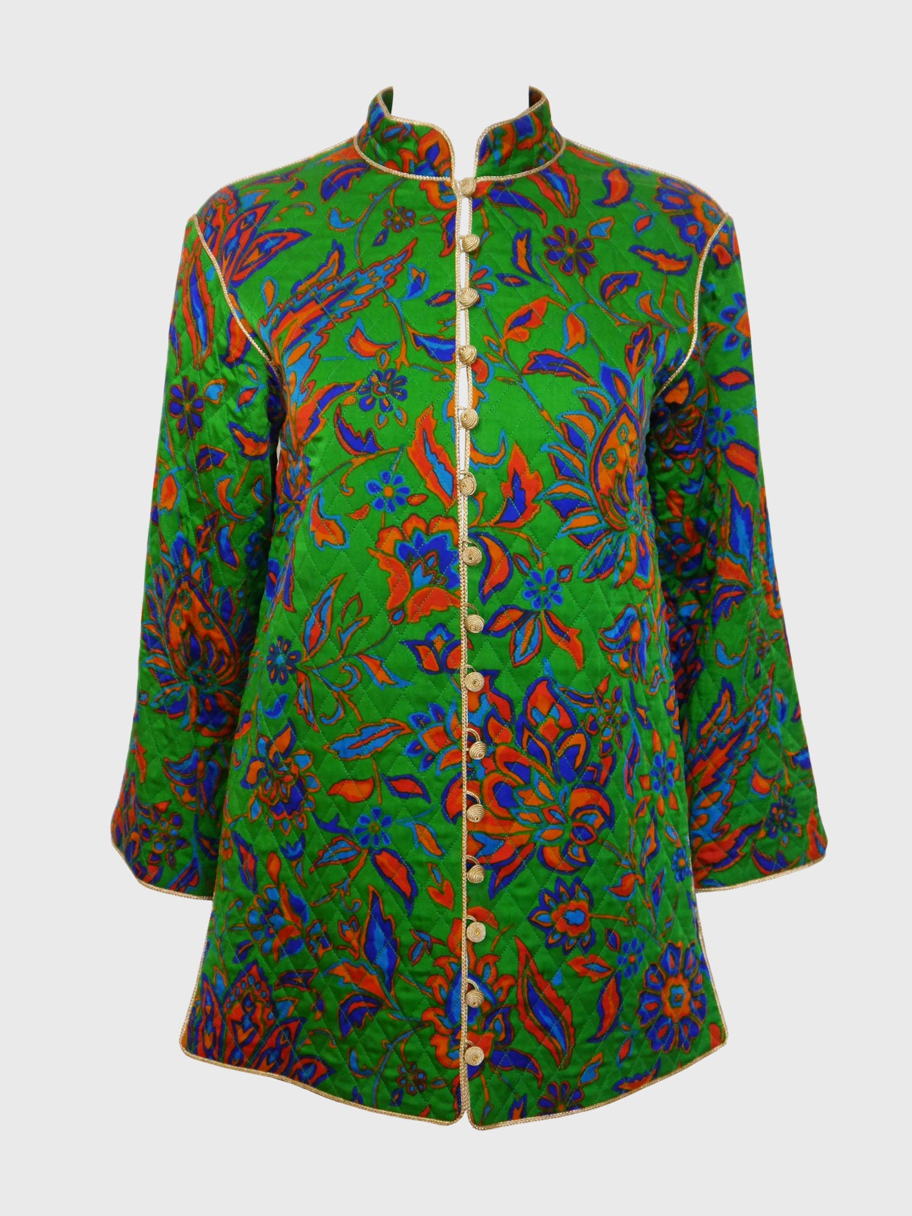 YVES SAINT LAURENT Fall 1976 Russian Collection Quilted Silk Jacket