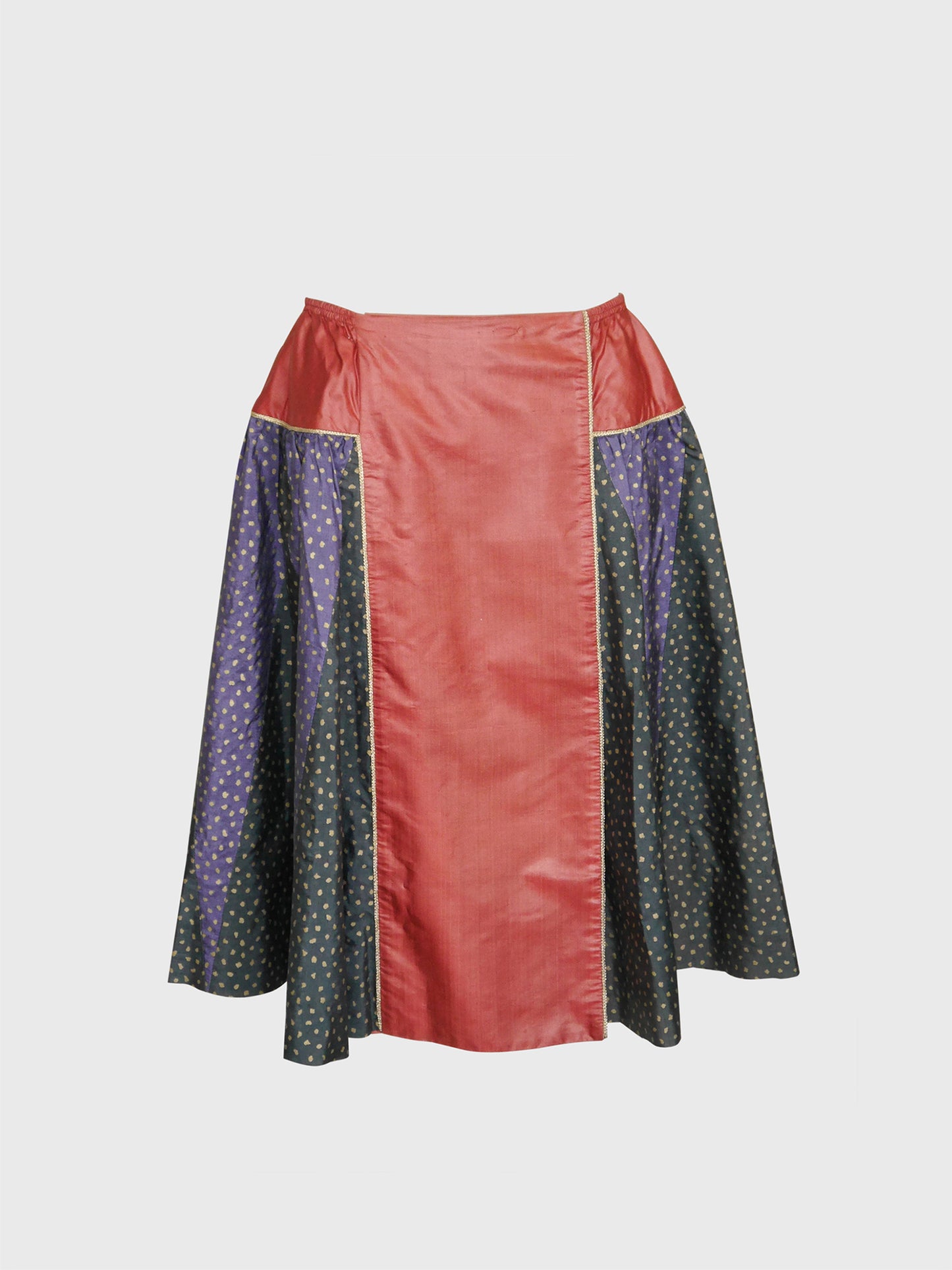 YVES SAINT LAURENT Spring 1981 Vintage Raw Silk Evening Skirt Size S-M