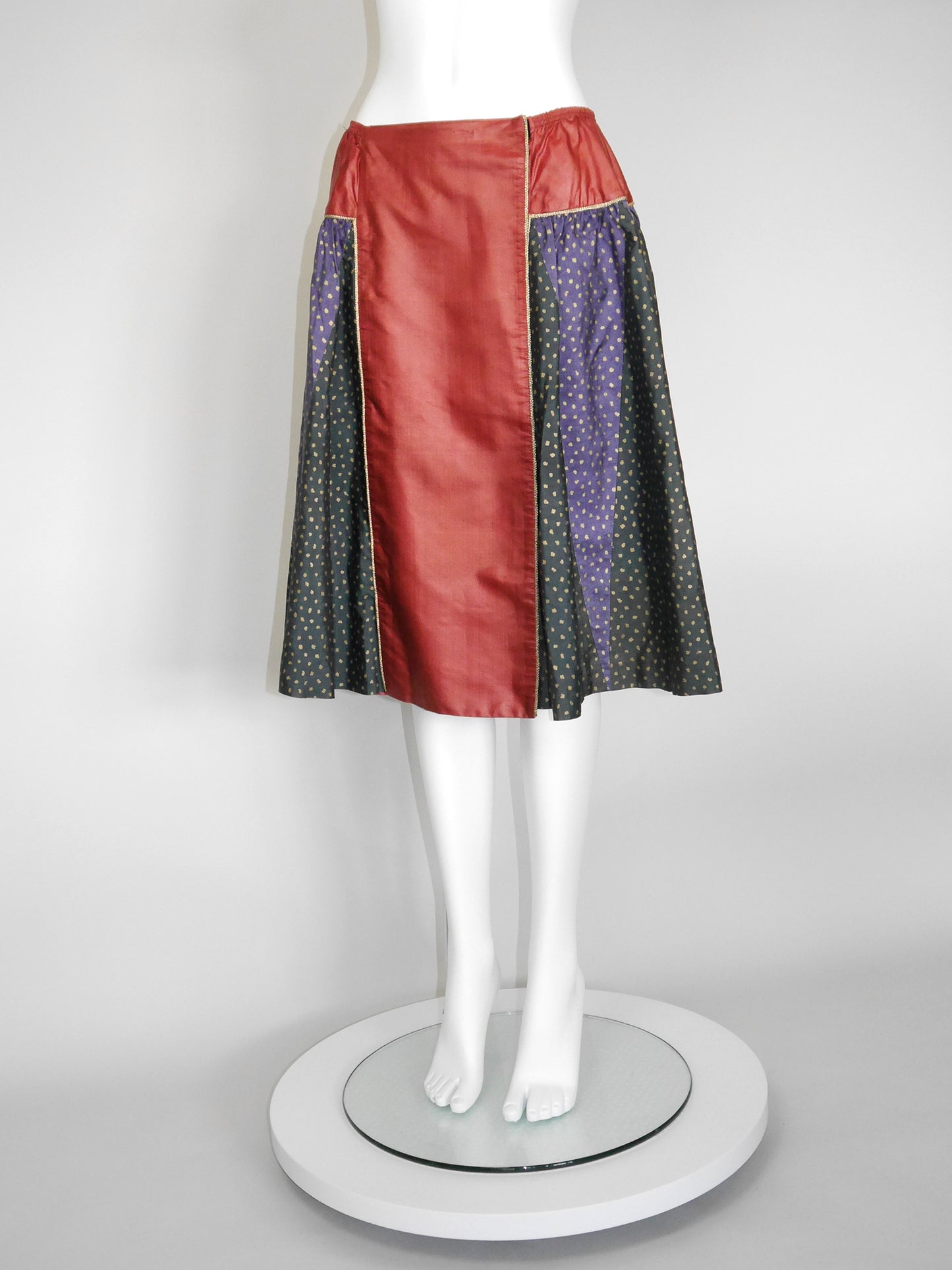YVES SAINT LAURENT Spring 1981 Vintage Raw Silk Evening Skirt Size S-M