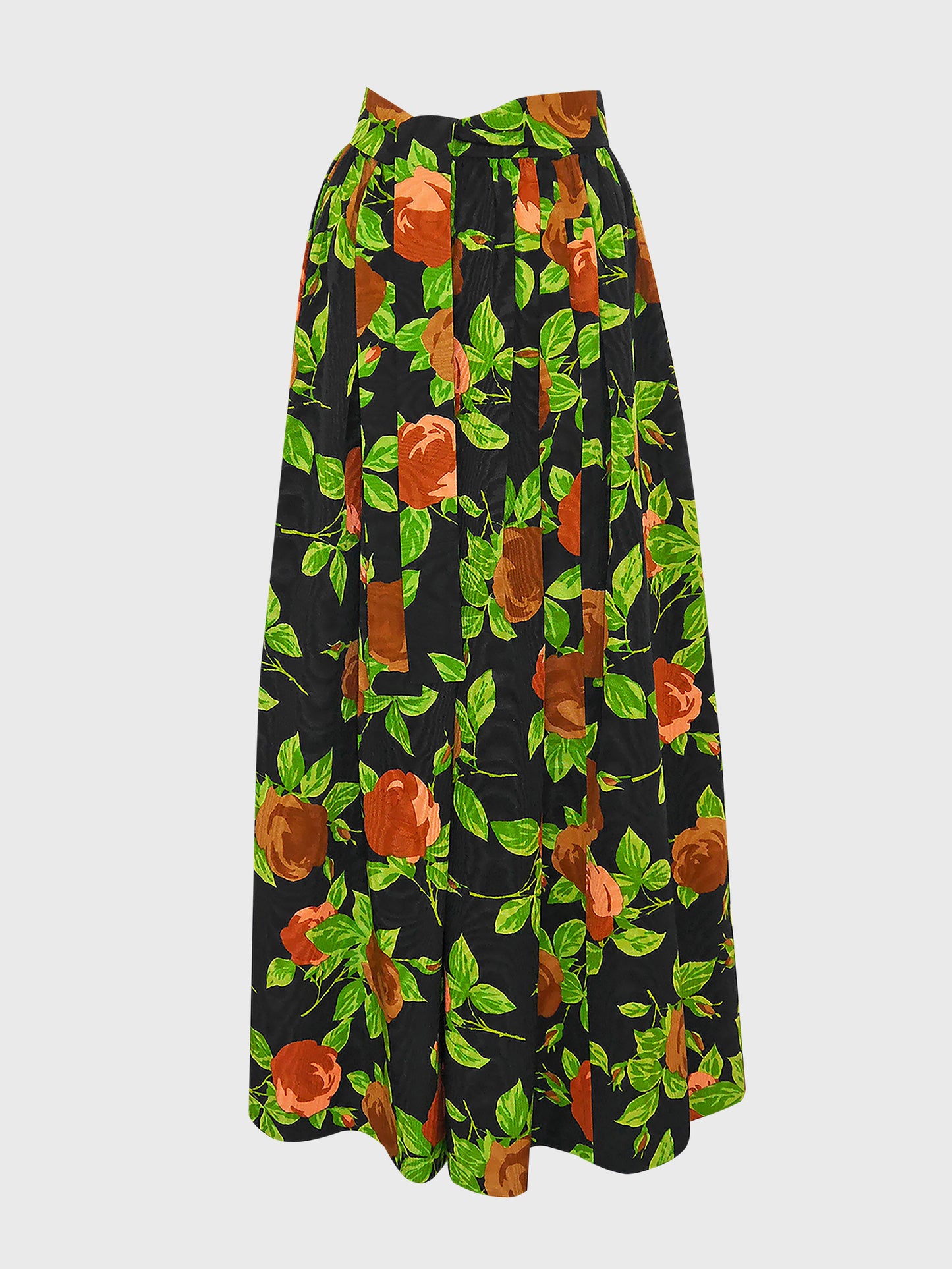 YVES SAINT LAURENT Vintage Moiré Maxi Evening Skirt