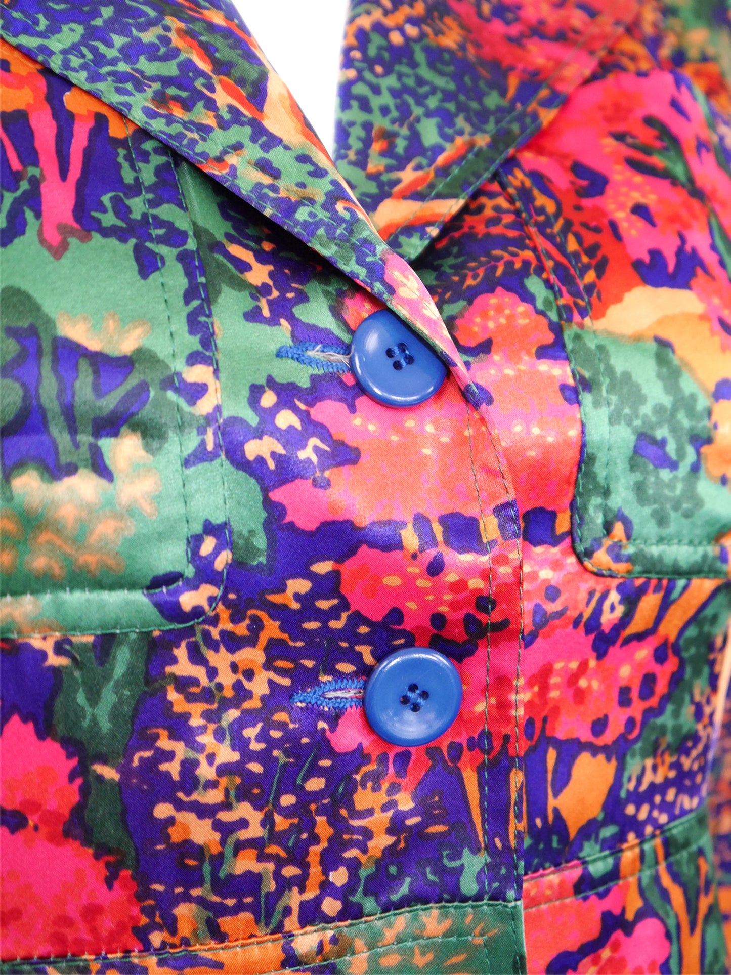 YVES SAINT LAURENT Early 1970s Vintage Floral Jacket Size XXS-XS