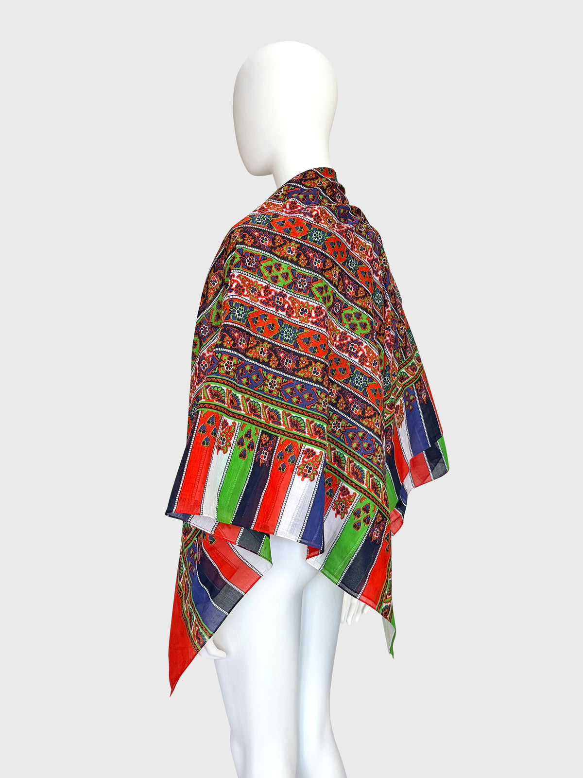 YVES SAINT LAURENT Spring 1977 Vintage Spanish Collection Oversized Printed Cotton Scarf