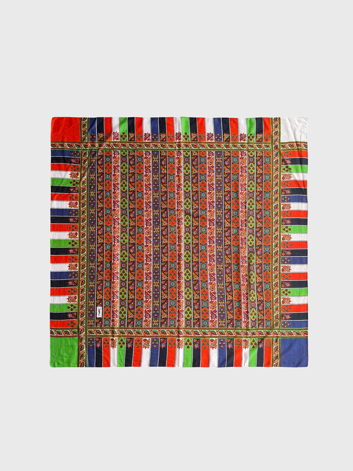 YVES SAINT LAURENT Spring 1977 Vintage Spanish Collection Oversized Printed Cotton Scarf