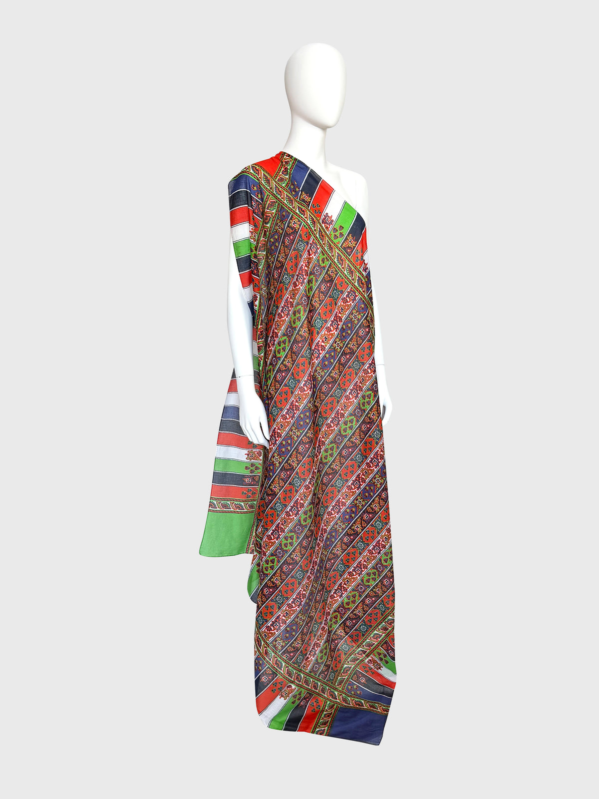 YVES SAINT LAURENT Spring 1977 Vintage Spanish Collection Oversized Printed Cotton Scarf