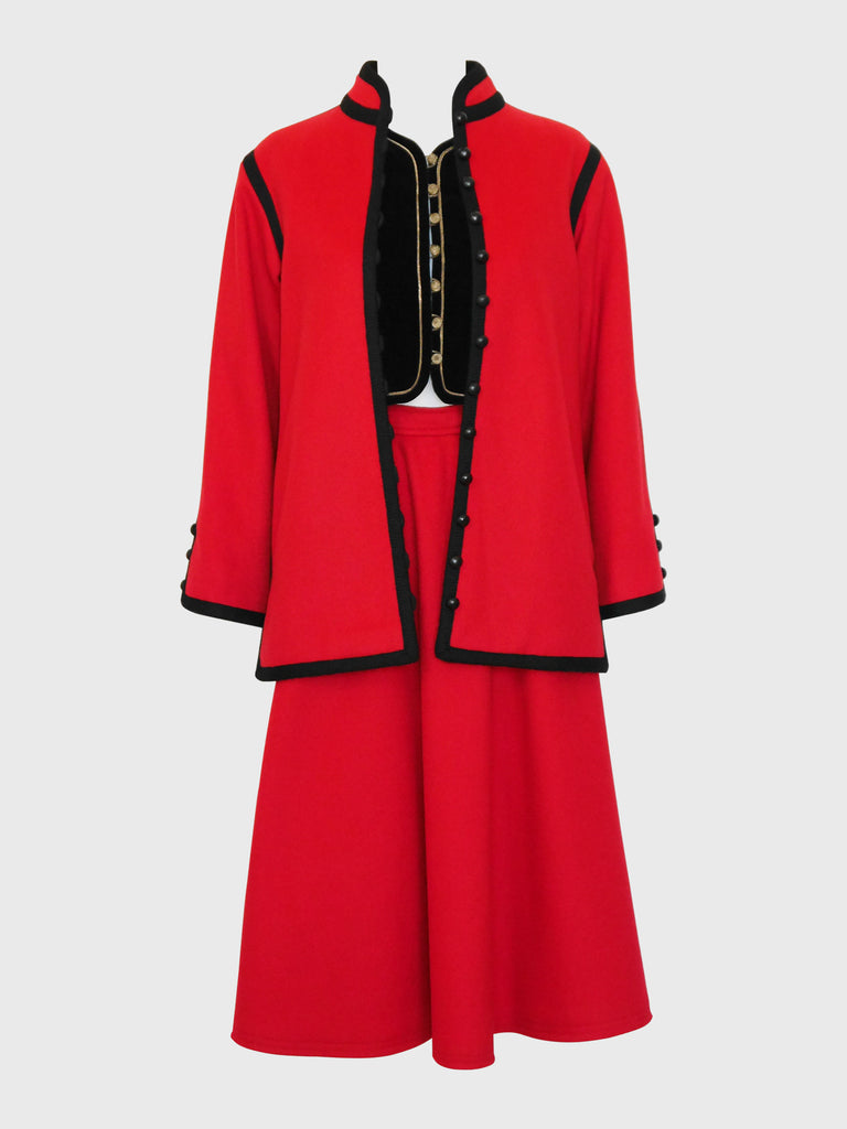 YVES SAINT LAURENT / セットアップ/36/ウール/RED/無地/NAB73-450// yves_saint_laurent_ysl_1976_ru