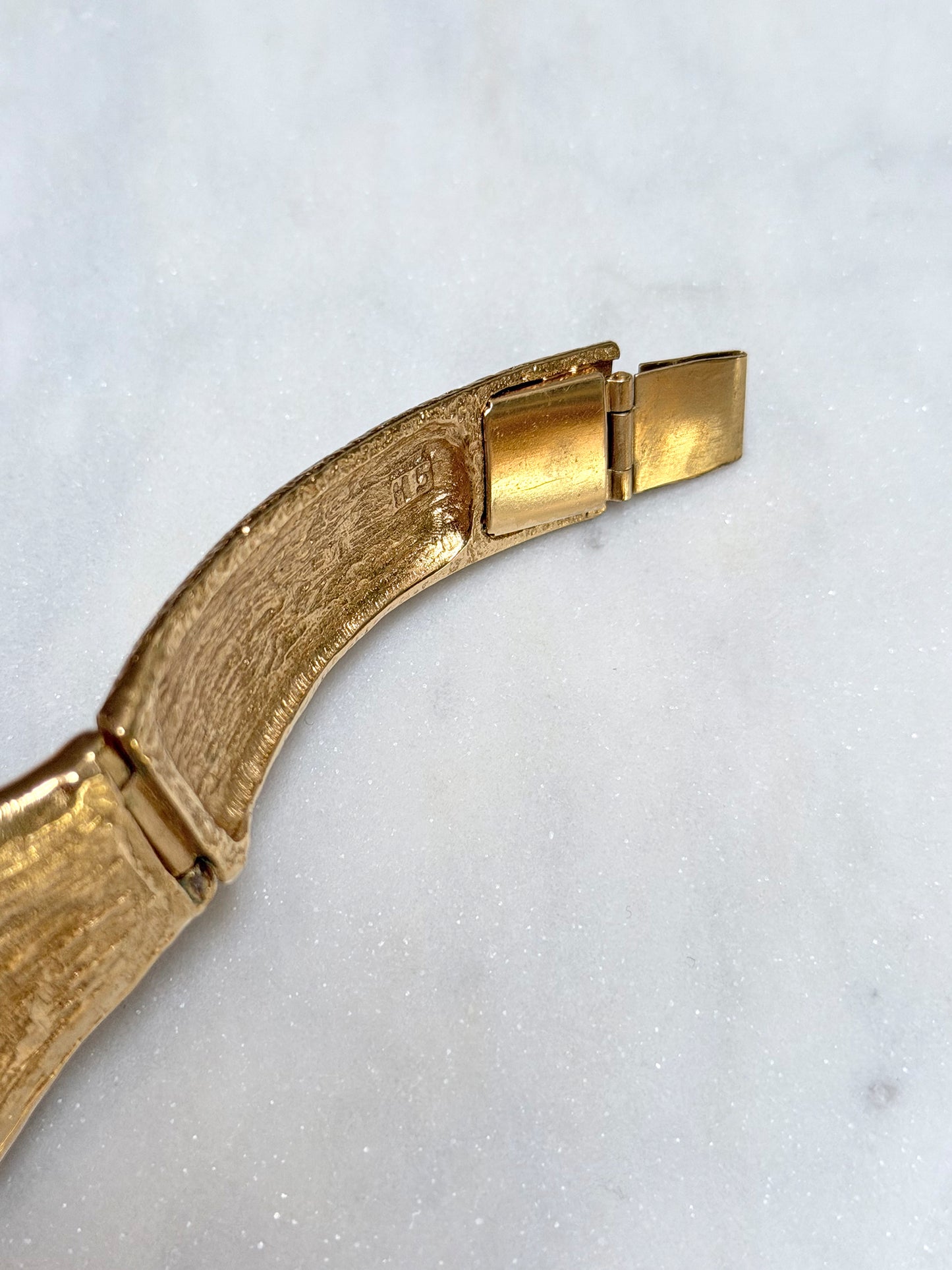 YVES SAINT LAURENT Vintage Harlequin Choker Necklace Collier Gold & Enamel