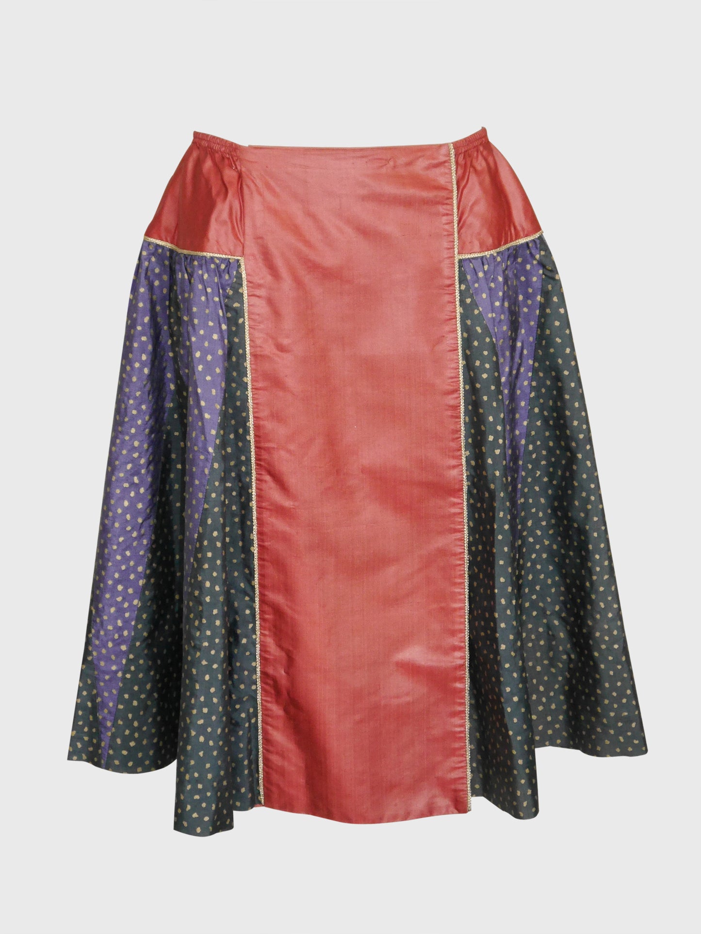 YVES SAINT LAURENT Spring 1981 Vintage Raw Silk Evening Skirt Size S-M