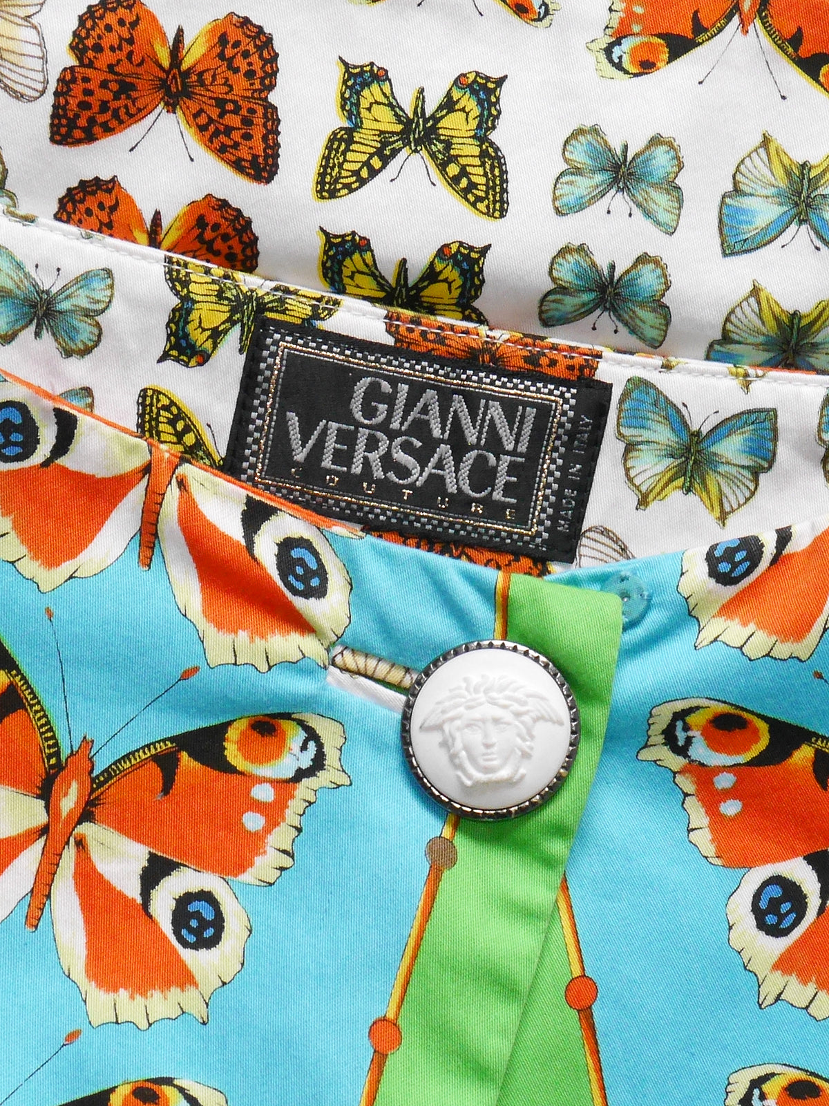 GIANNI VERSACE Couture Spring 1995 Butterfly Print Skirt Size XS