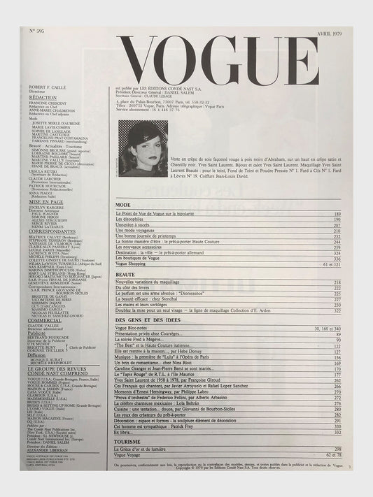 VOGUE PARIS April 1979