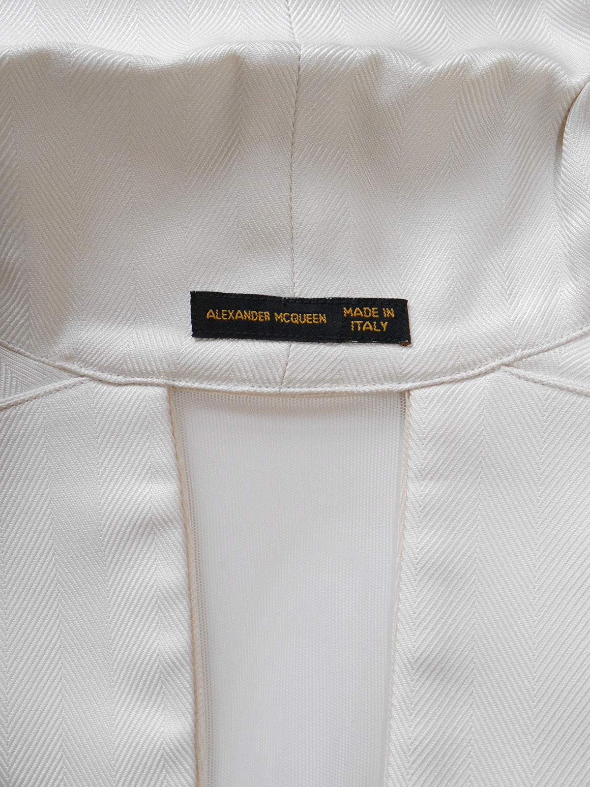 ALEXANDER MCQUEEN Spring 1999 Vintage Sculpted Silk Jacket Mesh Cut-Out