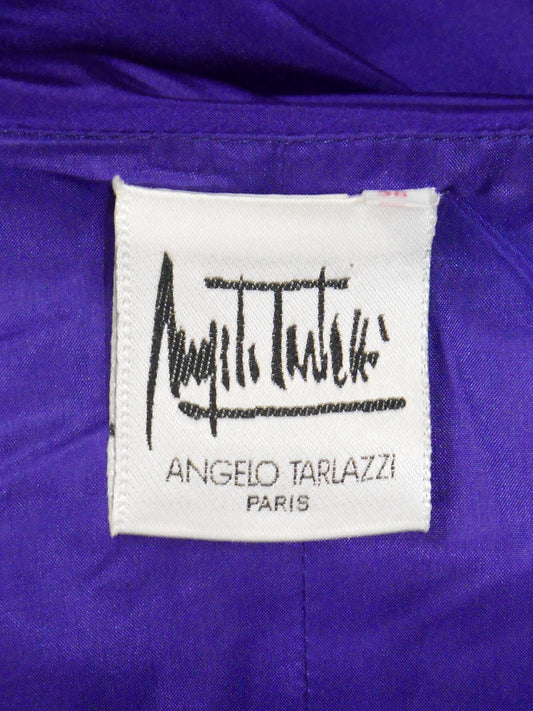 ANGELO TARLAZZI 1980s Vintage Asymmetrical Silk Cocktail Dress