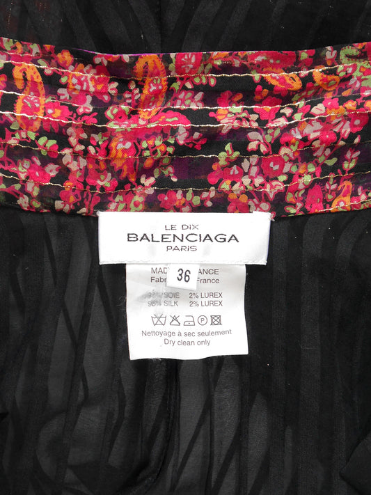 BALENCIAGA by Nicolas Ghesquière Spring 2002 Vintage Silk & Lurex Patchwork Top