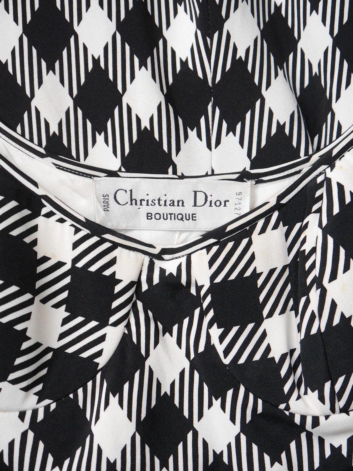 CHRISTIAN DIOR Spring 1995 Vintage Houndstooth Maxi Dress