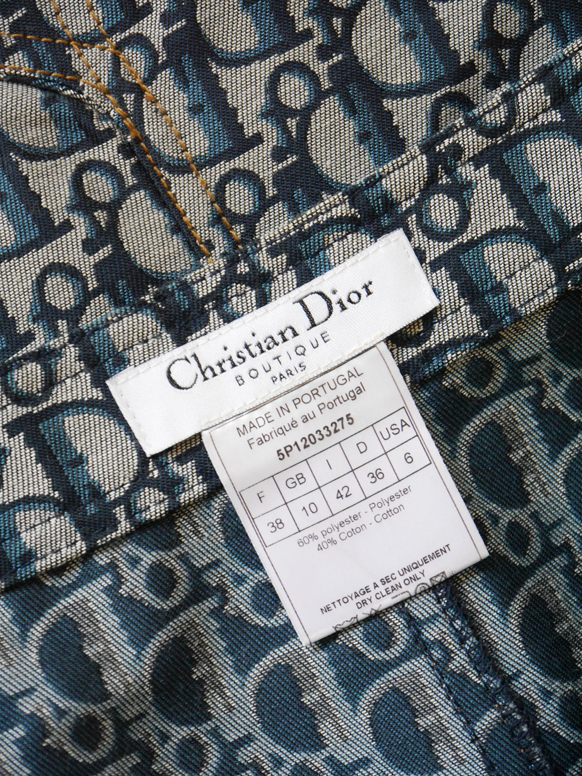 CHRISTIAN DIOR Spring 2005 Vintage Oblique Canvas Trotter Monogram Skirt