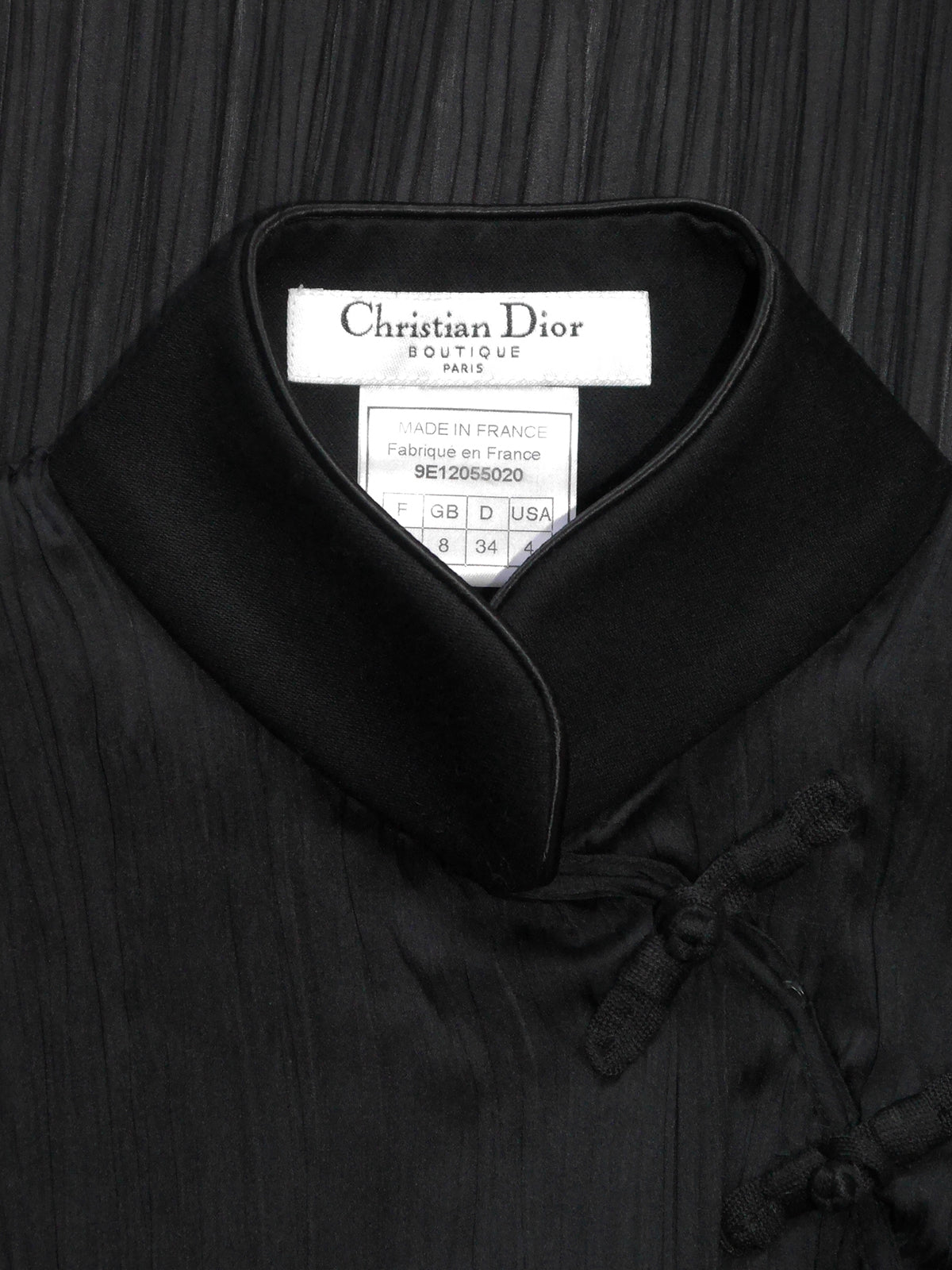 CHRISTIAN DIOR Spring 1999 Vintage Pleated Beaded High-Low Cheongsam Silk Top