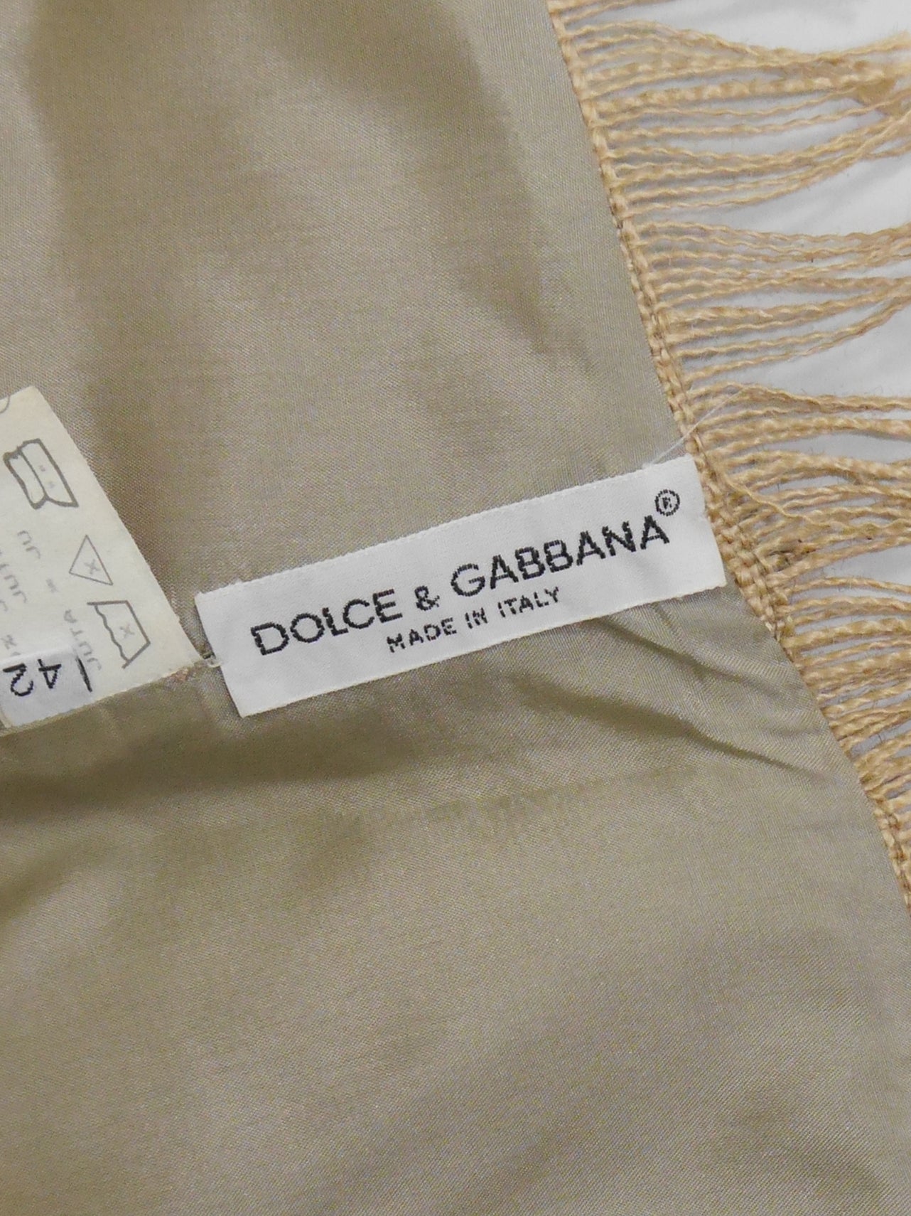 DOLCE & GABBANA Spring 1992 Vintage Jute Bustier Top & Hot Pants Set