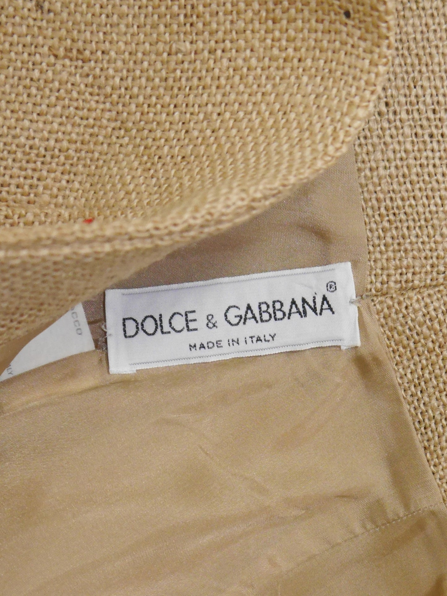 DOLCE & GABBANA Spring 1992 Vintage Jute Bustier Top & Hot Pants Set