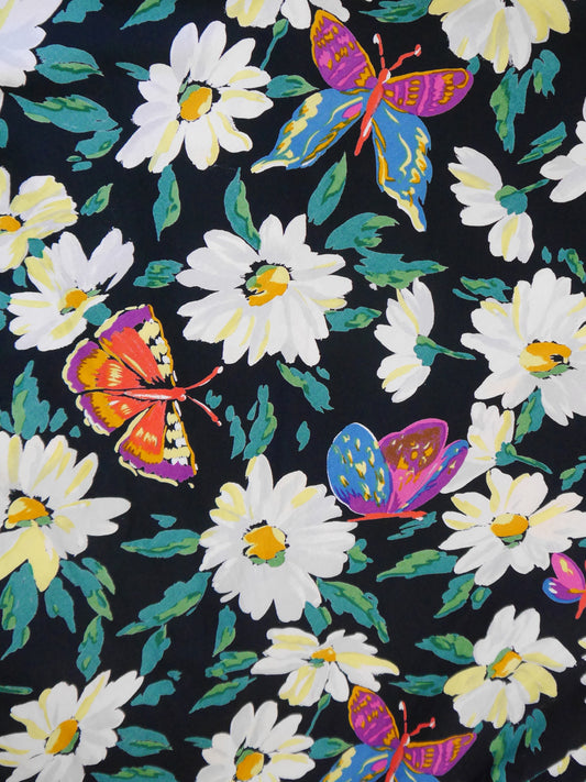 EMANUEL UNGARO 1980s Vintage Floral Cocktail Dress