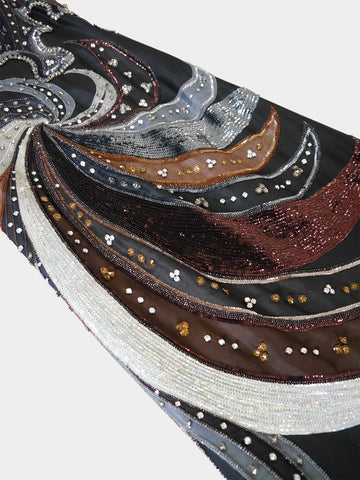 EMILIO PUCCI Vintage Couture Crystal Embellished Silk Evening Dress Si VINTAGE VON WERTH EMILIO PUCCI Vintage Couture Crystal Embellished Silk Evening Dress Si VINTAGE VON WERTH