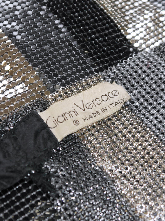 GIANNI VERSACE 1980s Vintage Oroton Metal Mesh Chainmail Evening Top Size XS-S