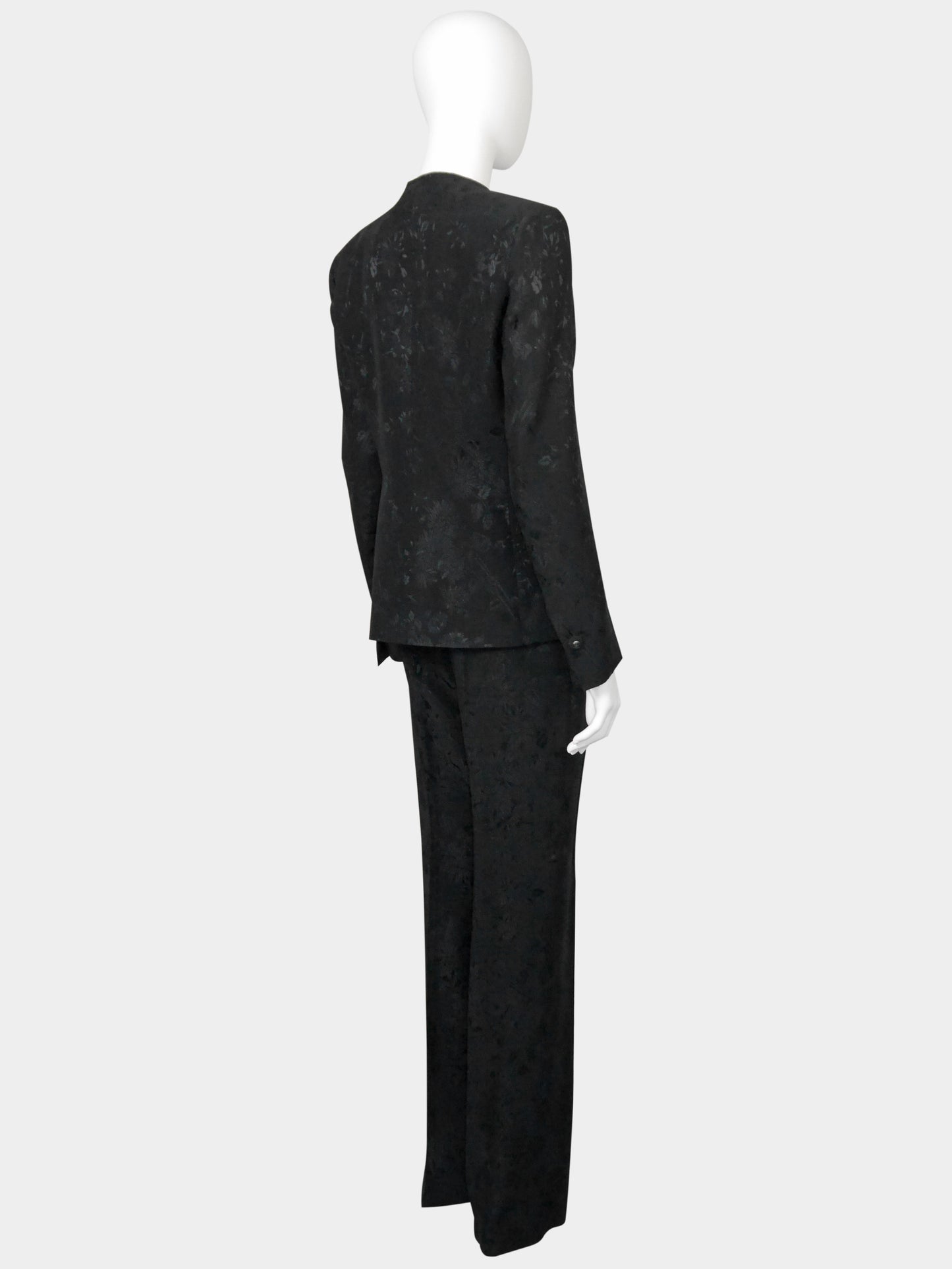 GIANNI VERSACE Couture 1990s 2000s Vintage Floral Jacquard Pants & Jacket Suit Size S