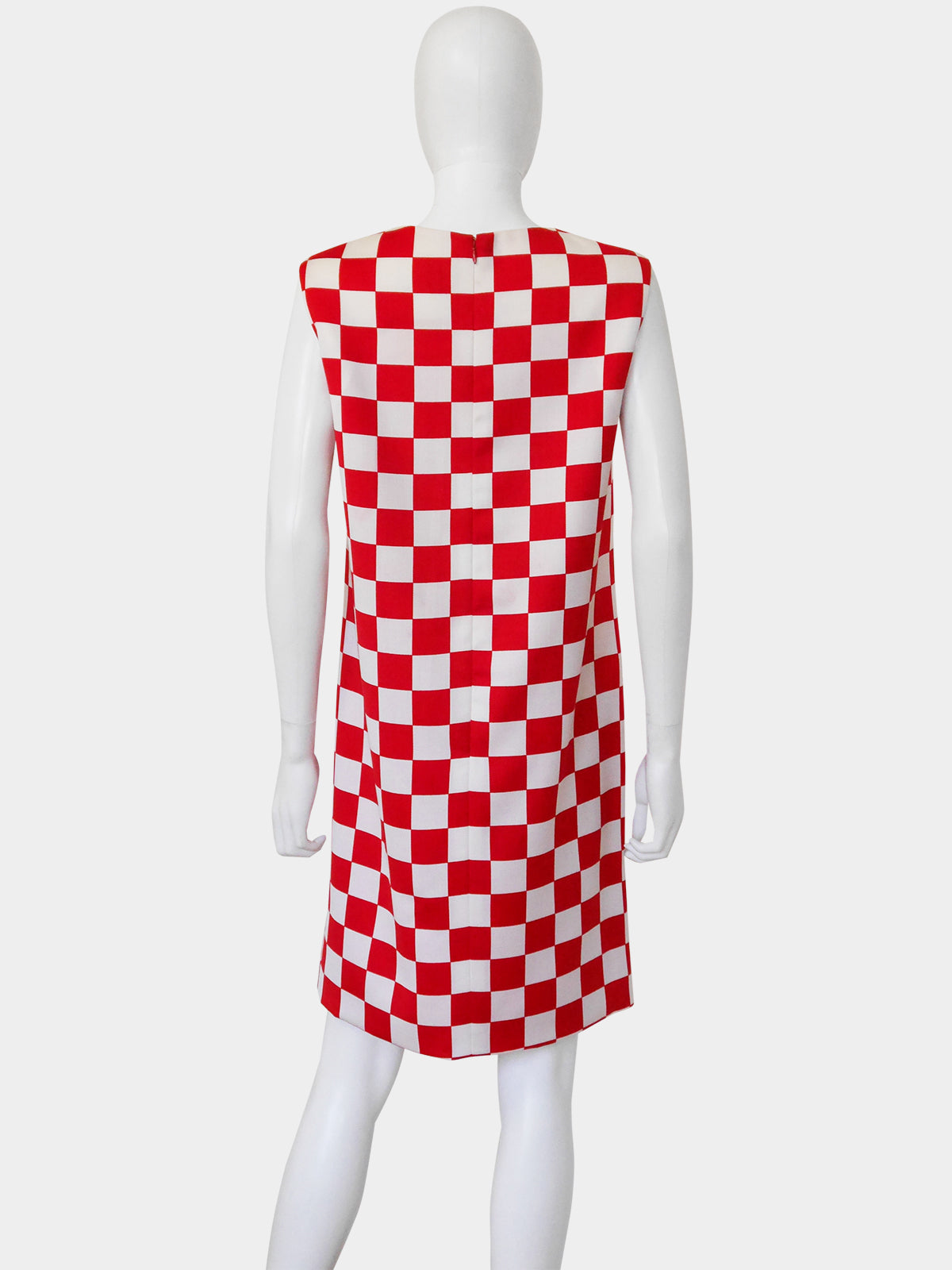 GIANNI VERSACE Couture Fall 1995 Vintage Checkered Shift Dress Size S