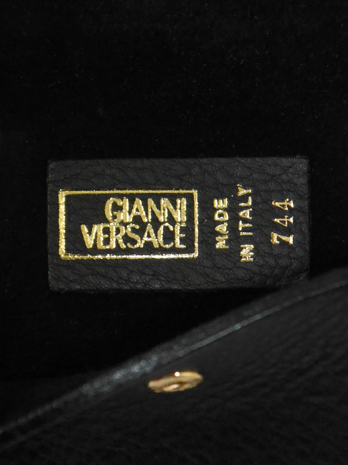 GIANNI VERSACE c. Spring 1994 Vintage Numbered Safety Pin & Medusa Micro Belt Bag