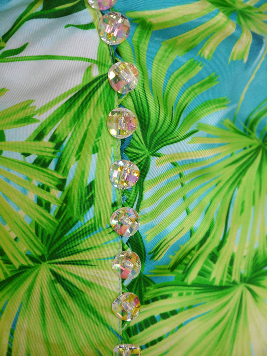 GIANNI VERSACE Spring 2000 Iconic Jungle Print Silk Blouse