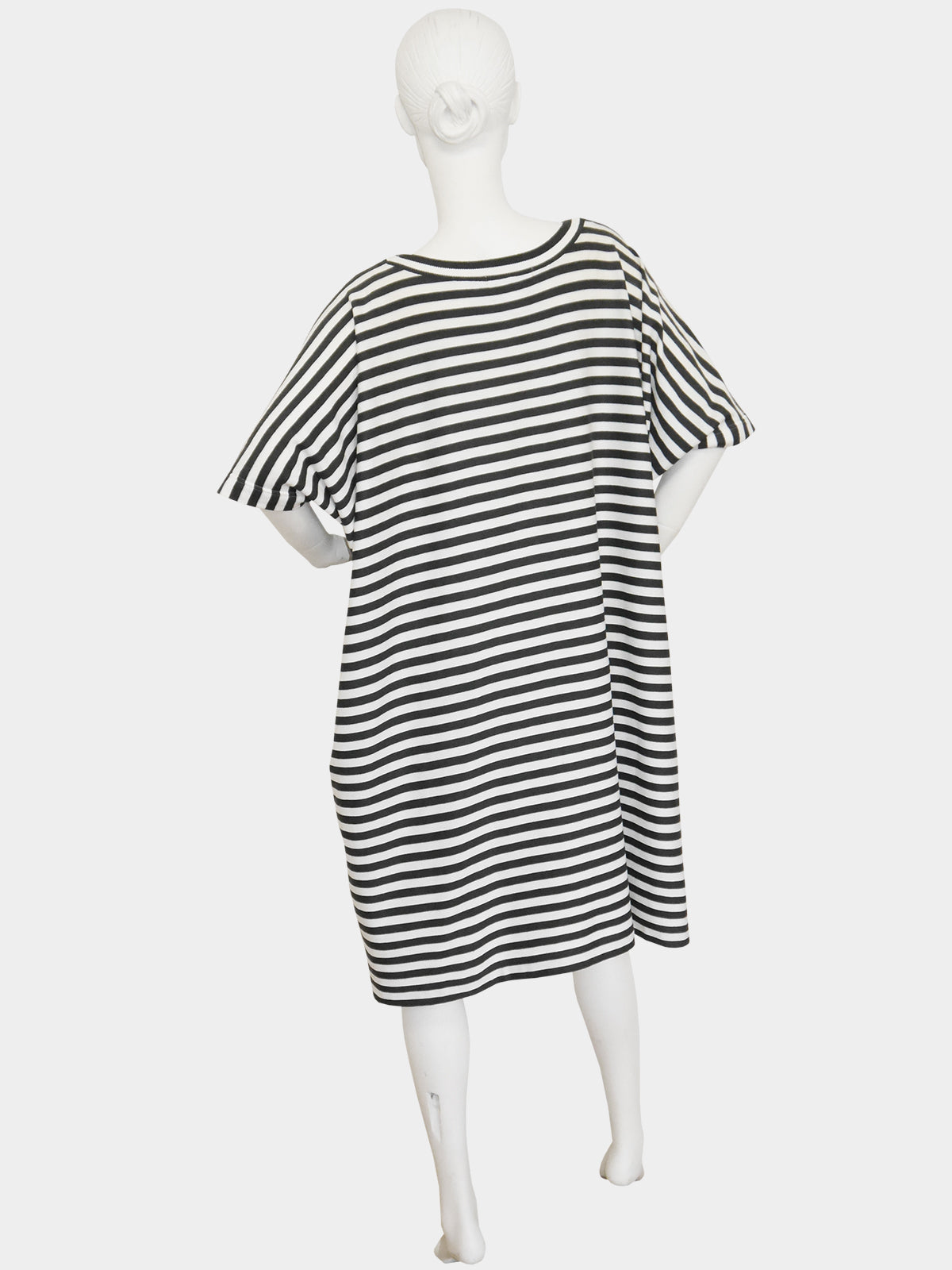 ISSEY MIYAKE c. 1985 Vintage Documented Striped "Two-in-One" Dress Size S