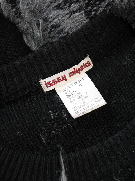 ISSEY MIYAKE Fall 1983 Vintage Fuzzy Wool & Fur Sweater