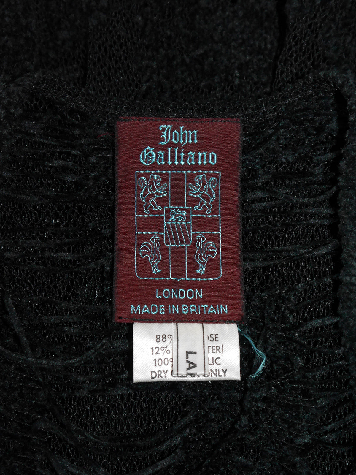 JOHN GALLIANO London Spring 1989 Vintage Distressed Chenille Knit Dress