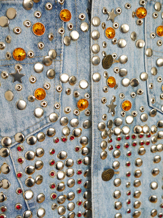 KATHARINE HAMNETT 1986 BLITZ Designer Denim Jacket Project "VOTE"