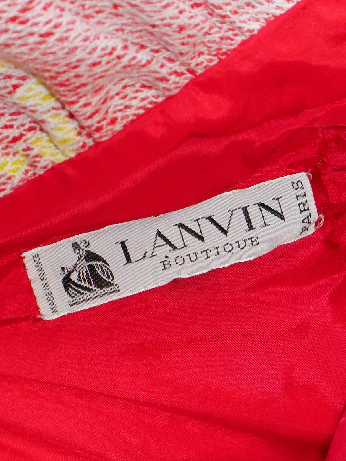 LANVIN c. 1972 Vintage Documented Red Halterneck Maxi Evening Dress